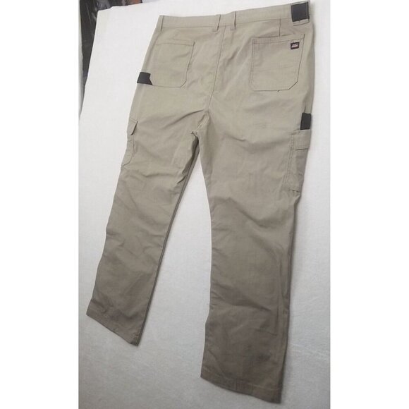 Dickies Men's 44x32 Relaxed Fit Tan Cargo Pants Straight Leg Workwear canvas - Picture 3 of 12